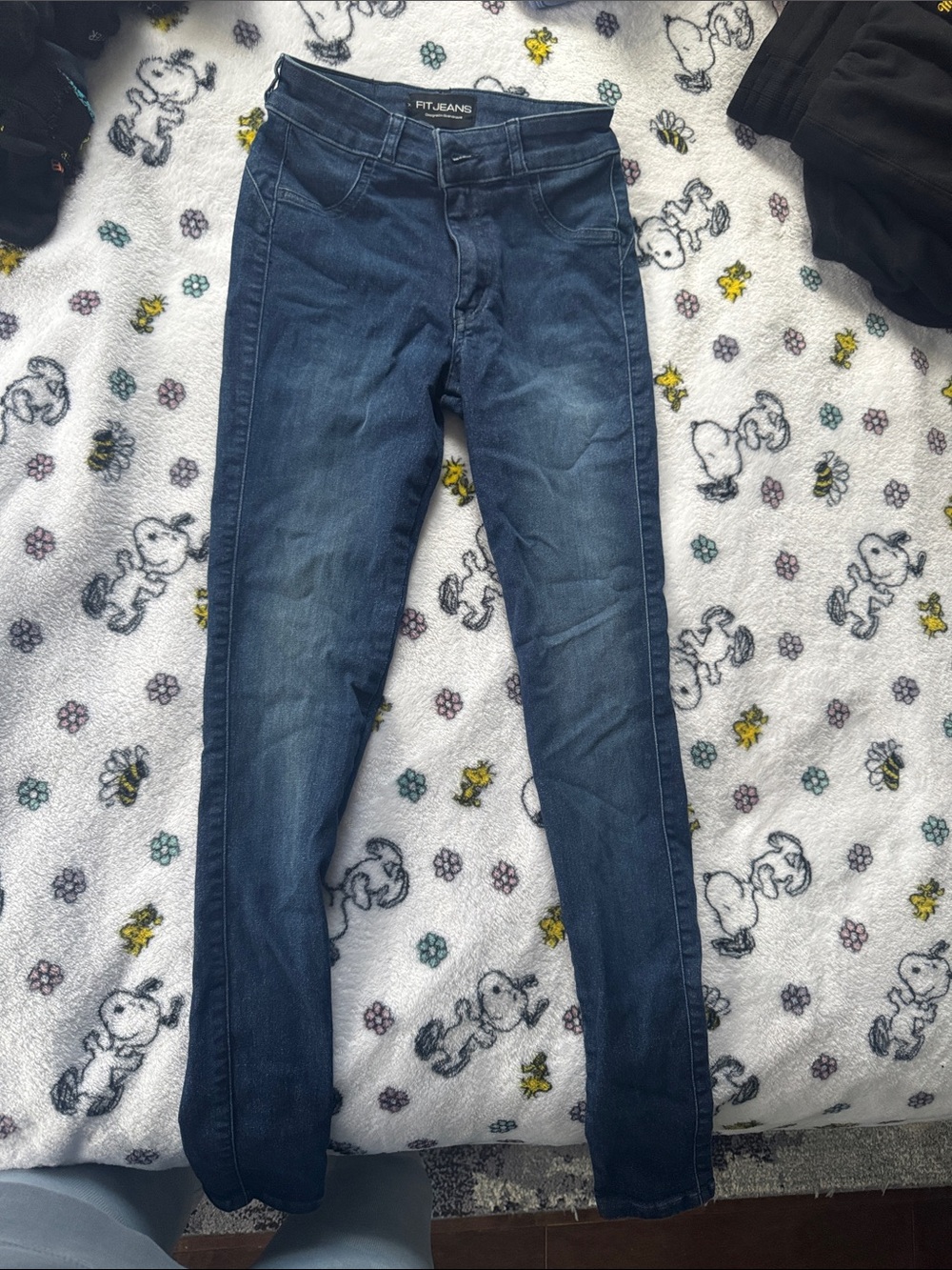 FITJEANS Women's Dark Indigo Skinny Jeans